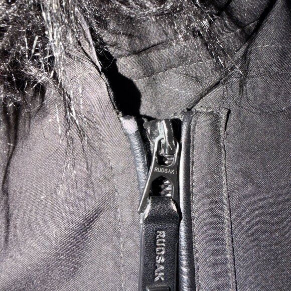 RUDSAK Black with Faux Leather Trim Parka - Picture 3 of 10